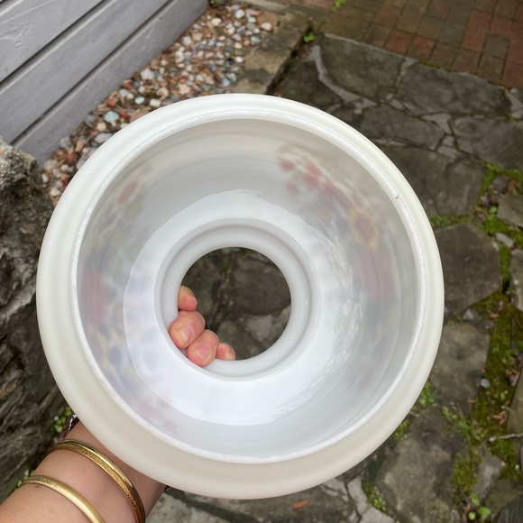 Vintage Hurricane Ruffle Floral Glass Lamp Shade 6 7/8” - Picture 4 of 4